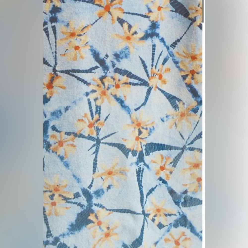 Ulla Johnson Adira Silk Puff Sleeve Button Top Blue Floral Print Poplin Size 0 - Picture 10 of 10